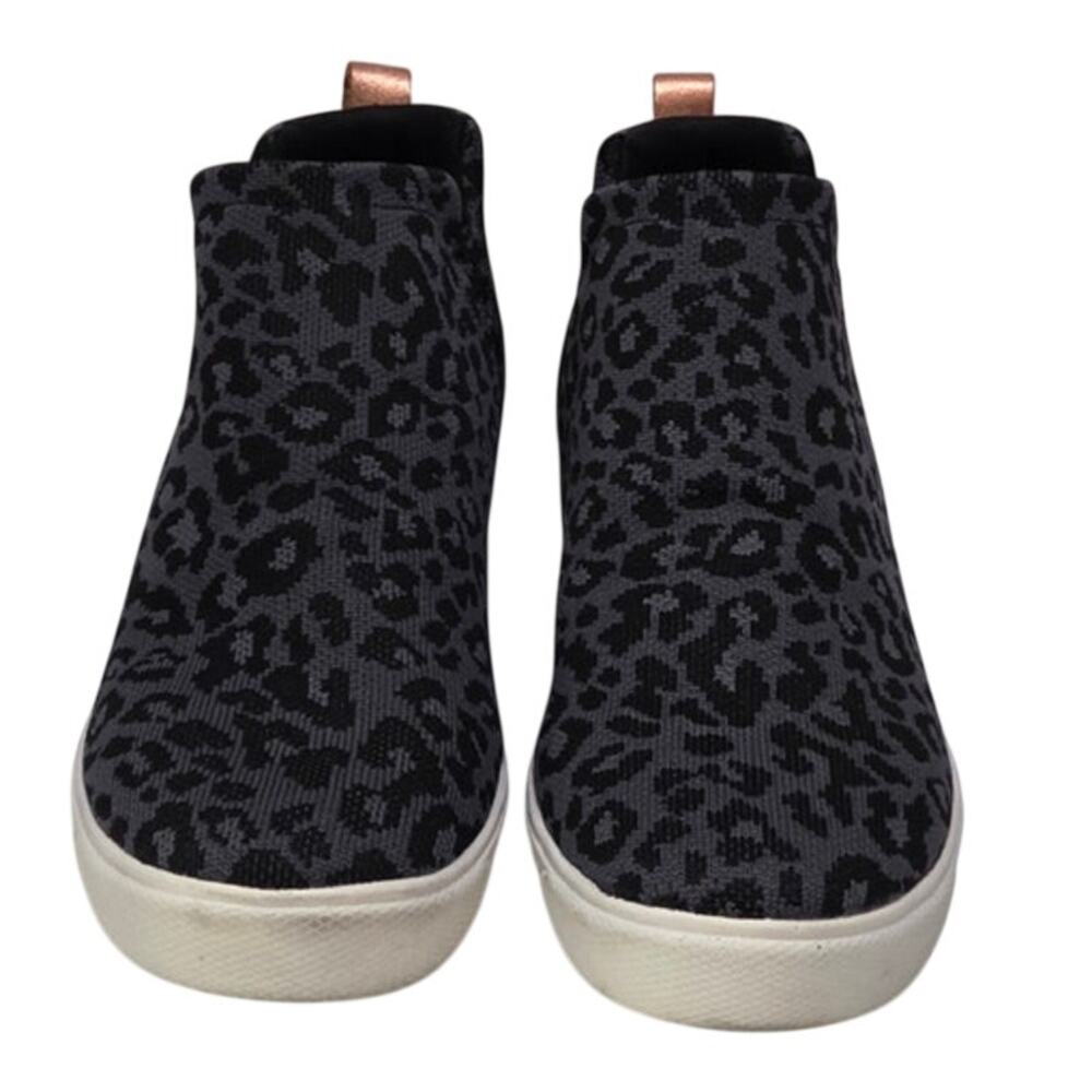 Ryka Vera Women Gray/Black Leopard-Print Slip-on Ankle Booties Wedge Sneakers 7M